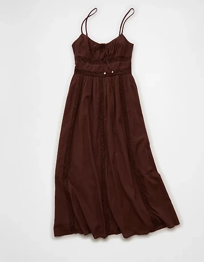 AE Tie-Front Lace Midi Dress