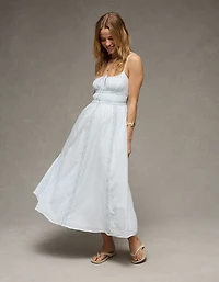 AE Tie-Front Lace Midi Dress
