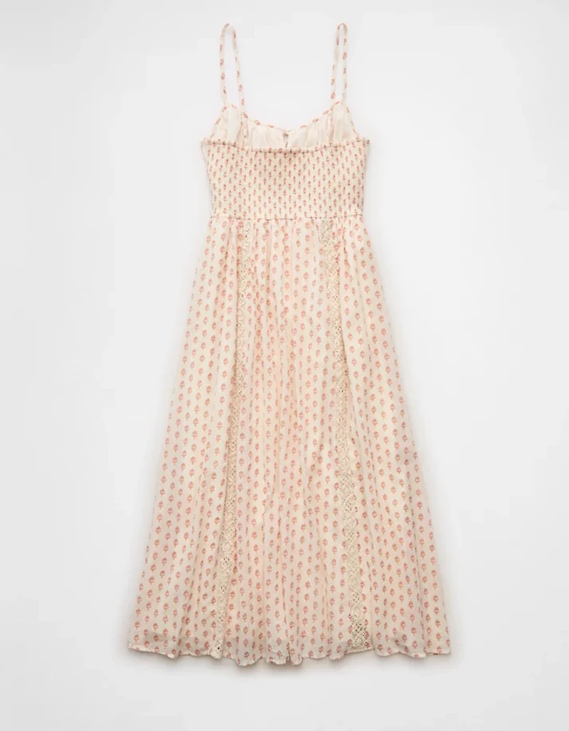 AE Tie-Front Lace Midi Dress