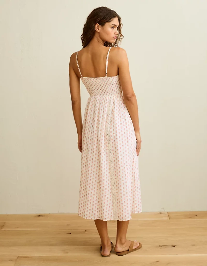 AE Tie-Front Lace Midi Dress