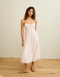 AE Tie-Front Lace Midi Dress