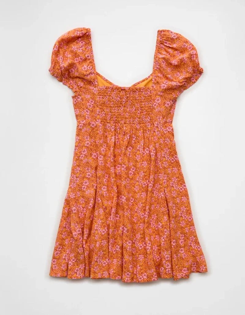 AE Babydoll Sweetheart Pleated Mini Dress