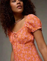 AE Babydoll Sweetheart Pleated Mini Dress