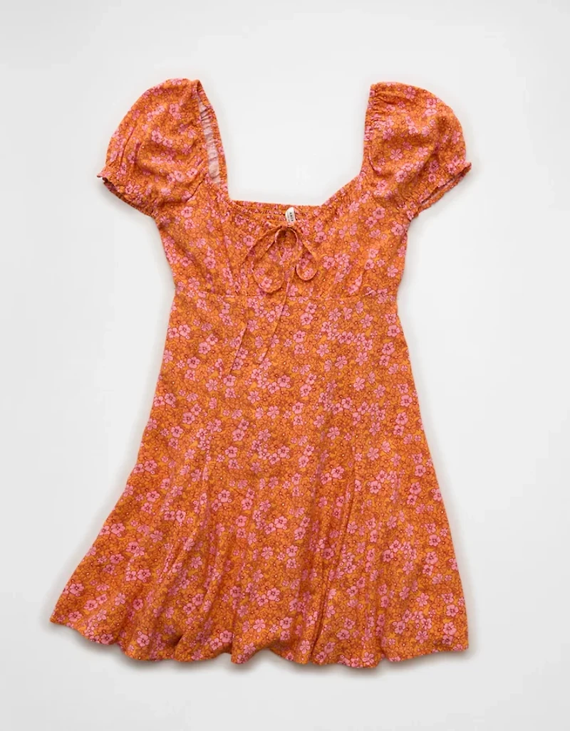 AE Babydoll Sweetheart Pleated Mini Dress