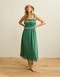 AE Smocked Tie-Strap Midi Dress