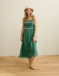 AE Smocked Tie-Strap Midi Dress