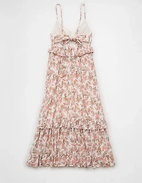 AE V-Neck Ruffle Midi Dress