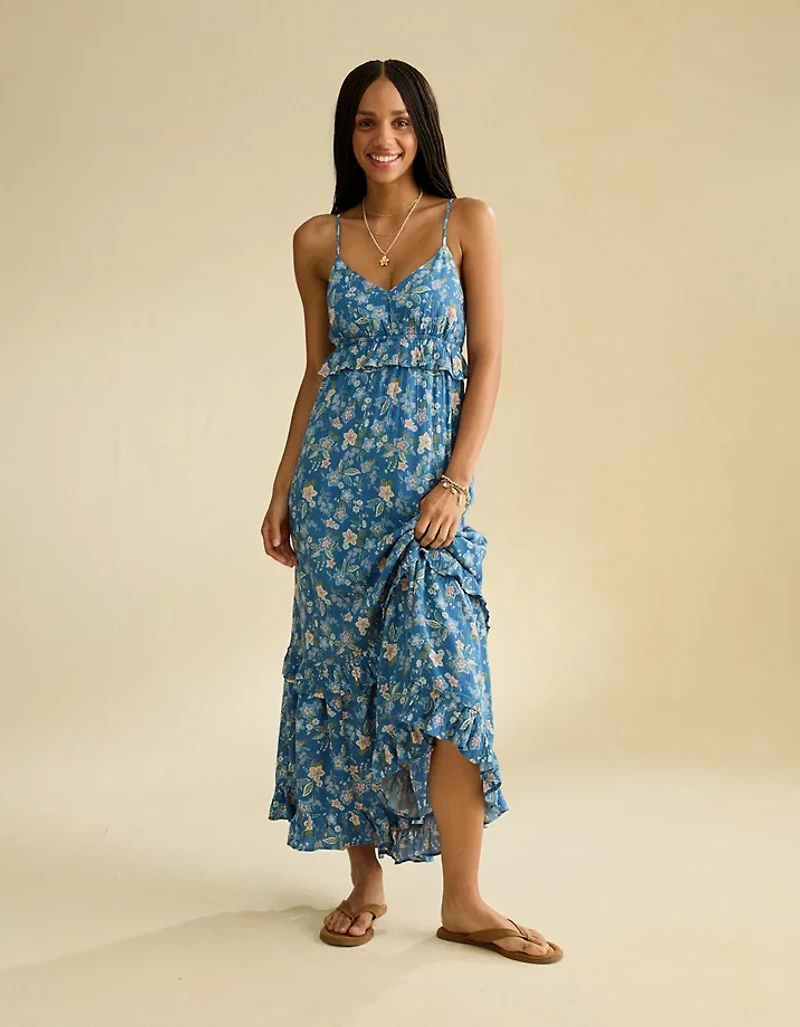 AE V-Neck Ruffle Midi Dress | Liberty Center AE V-Neck Ruffle Midi Dress | Liberty Center
