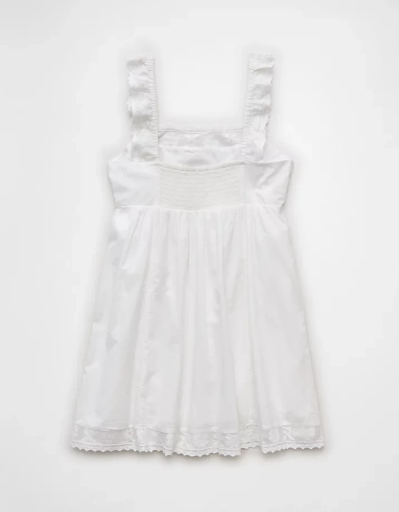 Minirobe à col carré et bordure en dentelle AE