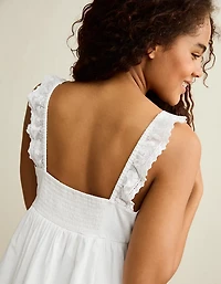 AE Square Neck Lace-Trim Mini Dress