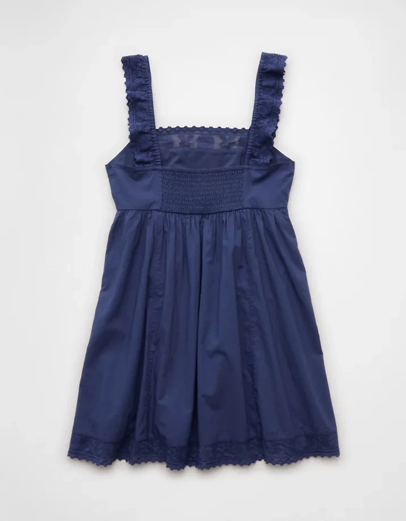 AE Square Neck Lace-Trim Mini Dress