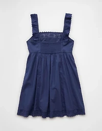 AE Square Neck Lace-Trim Mini Dress