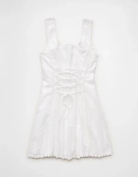 AE Embroidered Lace-Up Back Mini Dress