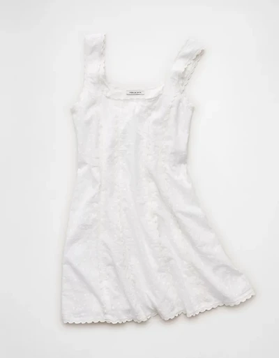 AE Embroidered Lace-Up Back Mini Dress