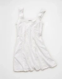 AE Embroidered Lace-Up Back Mini Dress