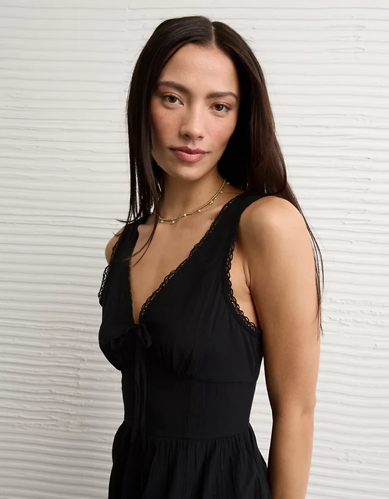 AE Tie-Front Midi Dress