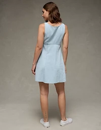 AE Babydoll Button-Up Mini Dress