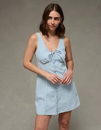 AE Babydoll Button-Up Mini Dress