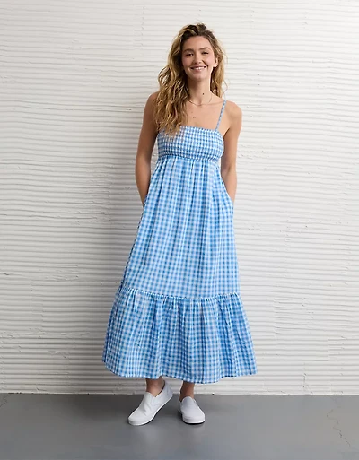 AE Smocked Babydoll Midi Dress