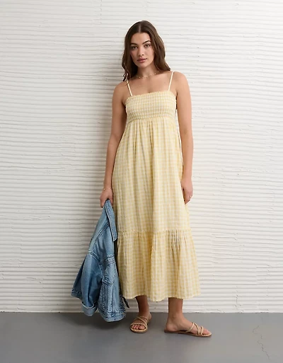 AE Smocked Babydoll Midi Dress