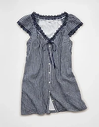 AE V-Neck Ruffled Button-Up Mini Dress