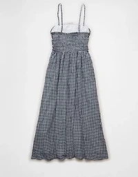 AE Strapless Smocked Embroidered Midi Dress