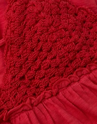 AE Sunchaser Babydoll Crochet Mini Dress