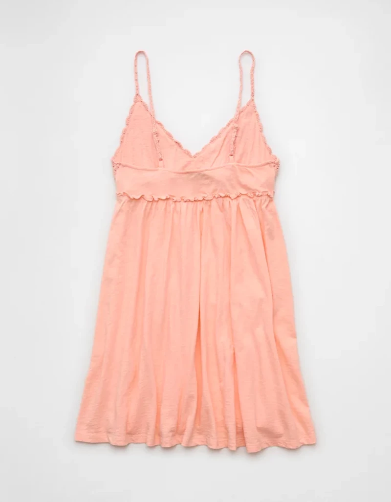 AE Sunchaser Babydoll Crochet Mini Dress