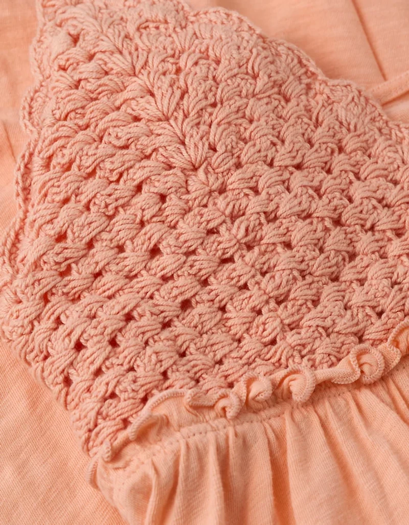 AE Sunchaser Babydoll Crochet Mini Dress