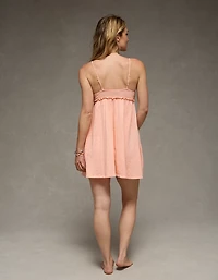 AE Sunchaser Babydoll Crochet Mini Dress
