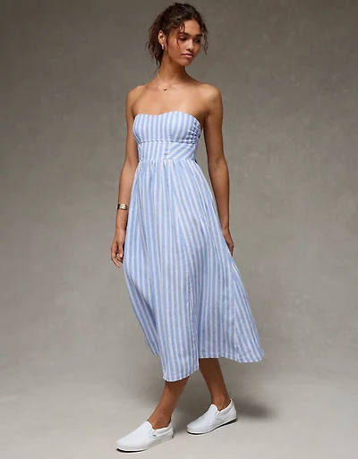 AE Strapless Corset Midi Dress