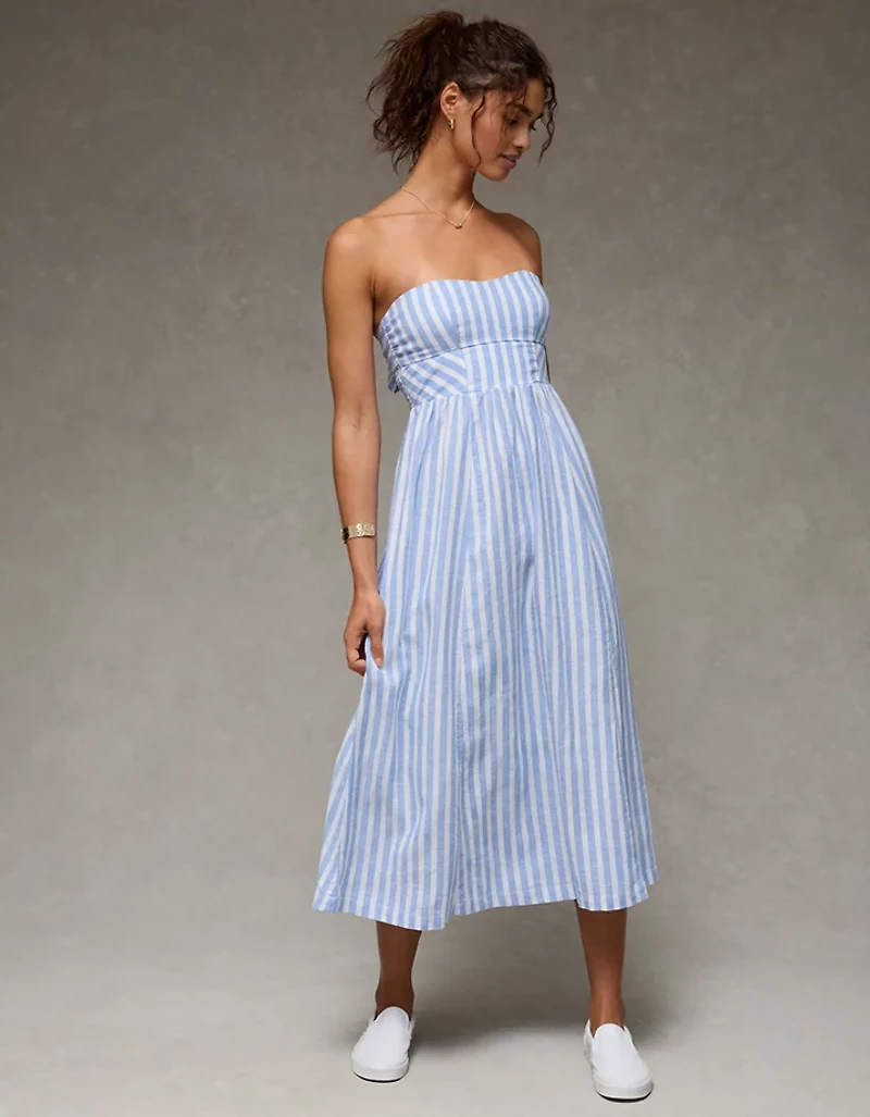 AE Strapless Corset Midi Dress