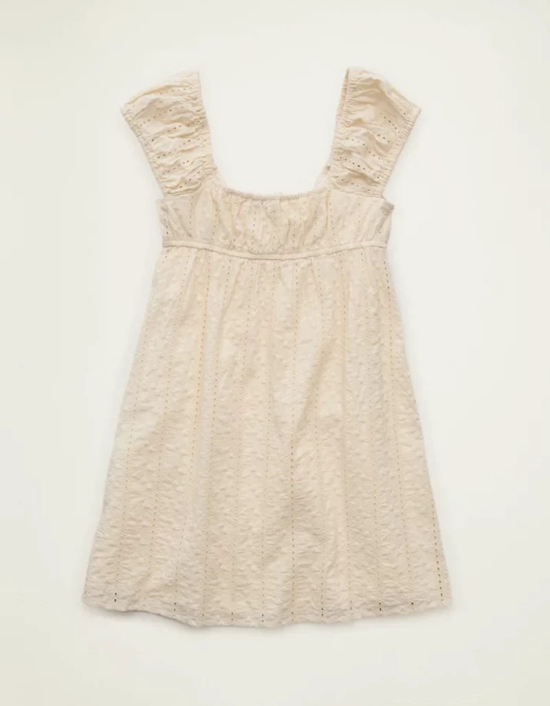 AE Cap-Sleeve Button-Up Mini Dress