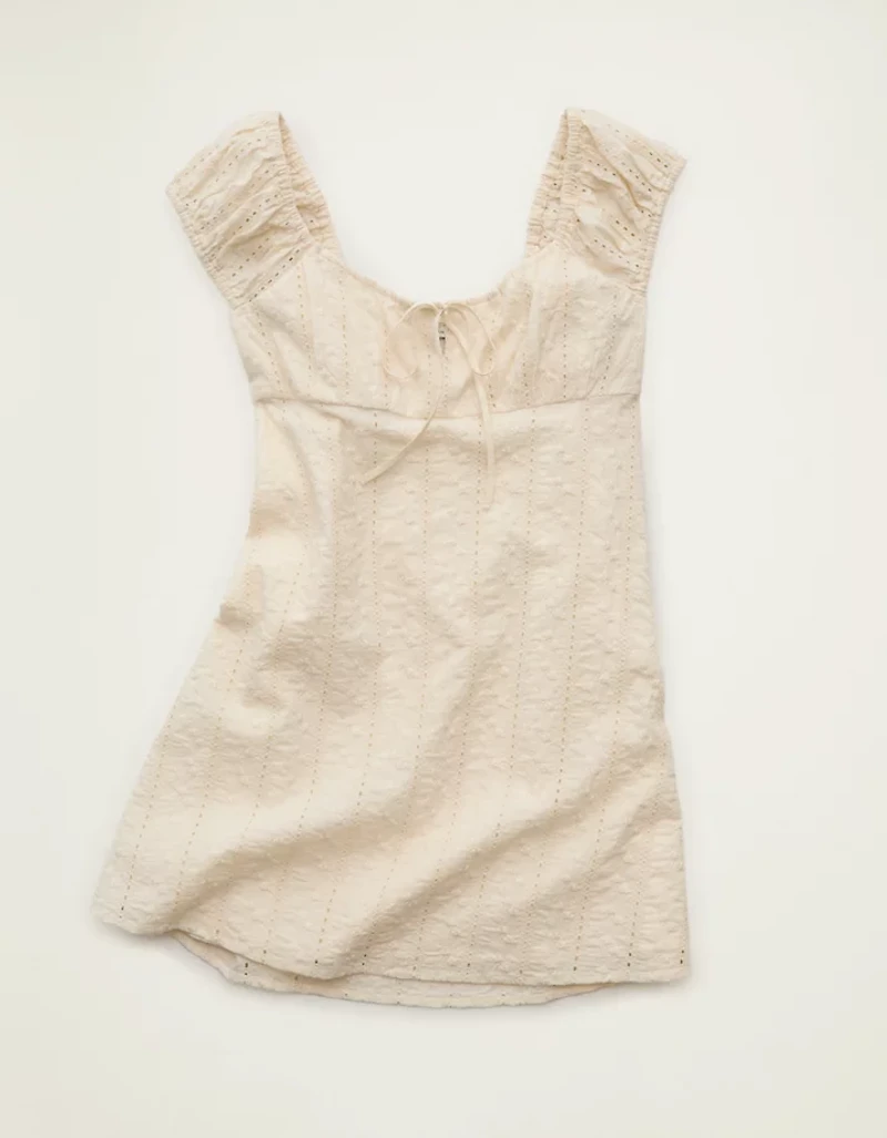 AE Cap-Sleeve Button-Up Mini Dress