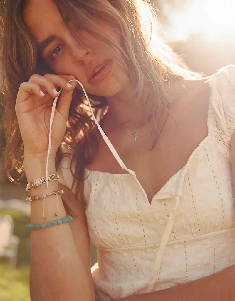 AE Cap-Sleeve Button-Up Mini Dress