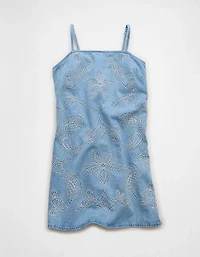 AE Denim Embroidered Mini Dress