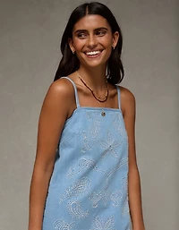 AE Denim Embroidered Mini Dress