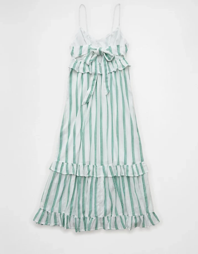 AE V-Neck Ruffle Midi Dress