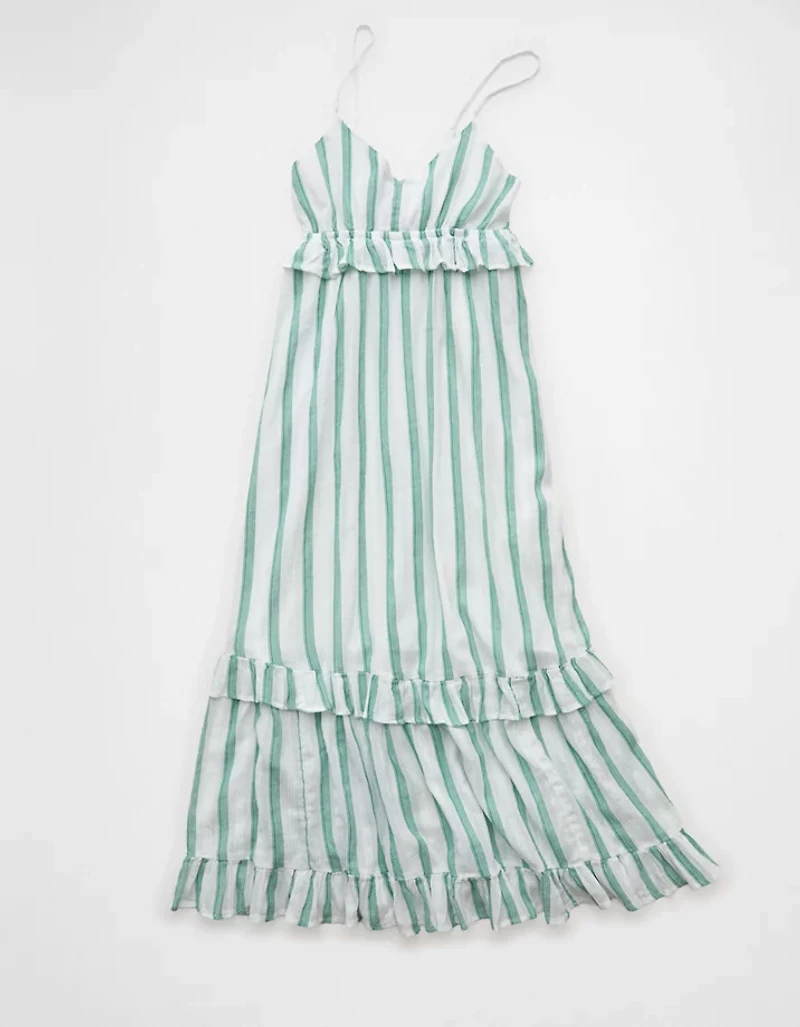 AE V-Neck Ruffle Midi Dress