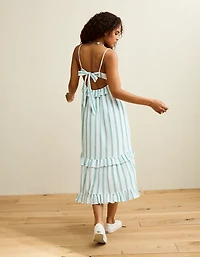AE V-Neck Ruffle Midi Dress