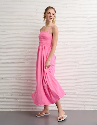 Robe mi-longue en tricot à smocks Sunchaser AE