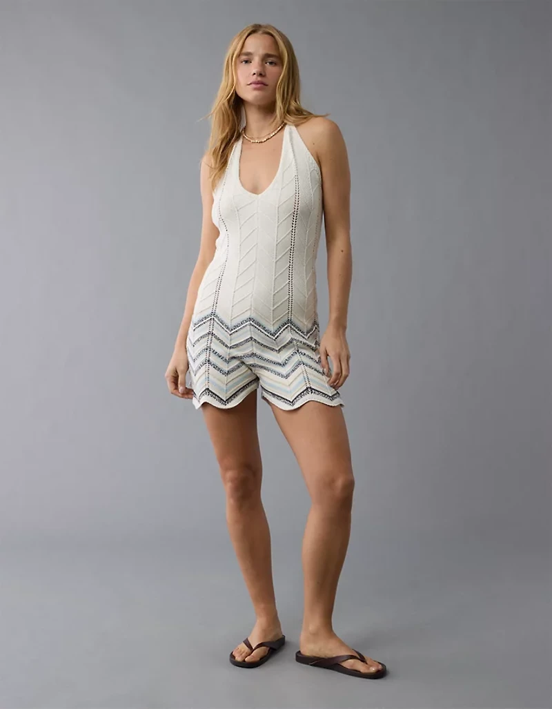 AE Crochet Halter Romper