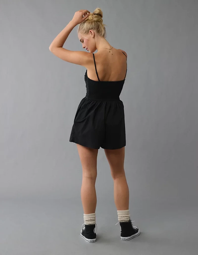 AE Strapless Ruched Bodice Romper