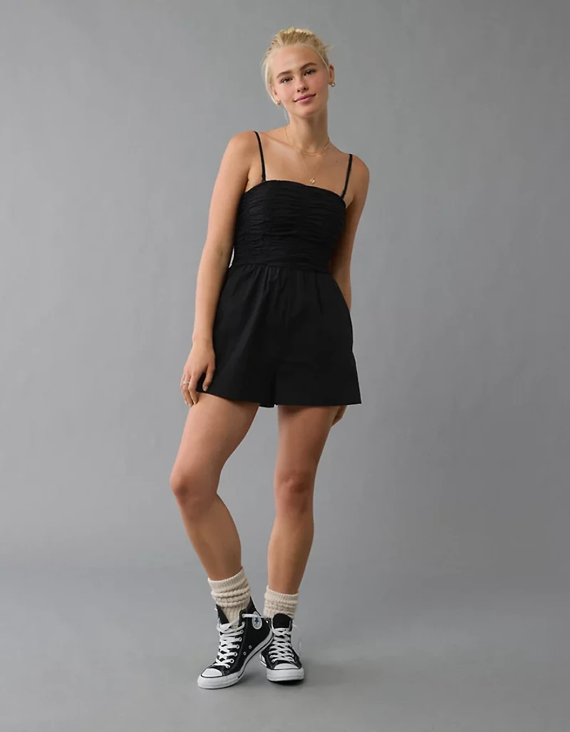 AE Strapless Ruched Bodice Romper