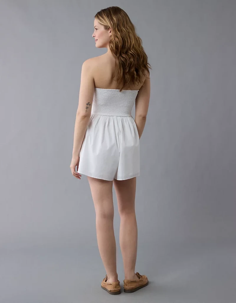 AE Strapless Ruched Bodice Romper