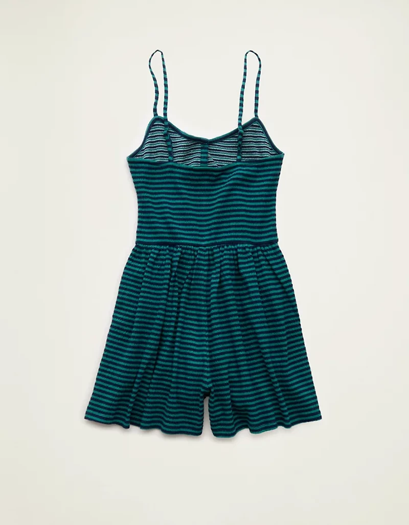 AE Button-Up Textured Knit Romper