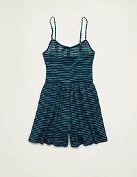 AE Button-Up Textured Knit Romper