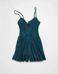 AE Button-Up Textured Knit Romper