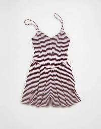 AE Button-Up Textured Knit Romper