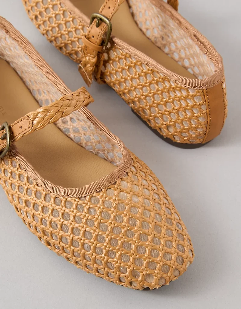 Chaussure à talon chiquet de style Charles IX en maille raphia AE